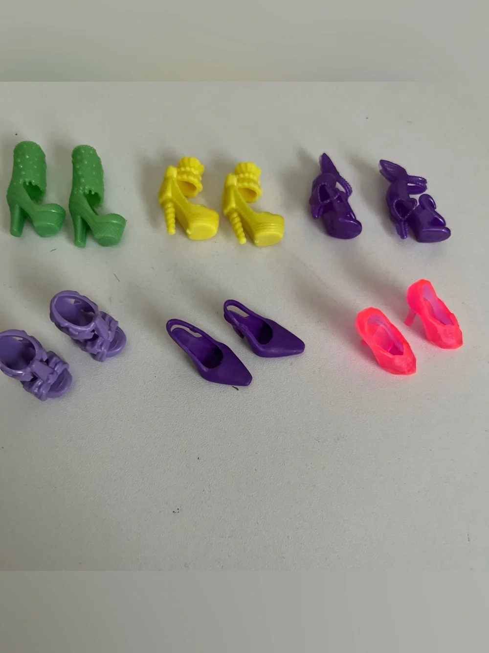 Barbie Shoe Lot Ballet High Heels Sling Back Purple Yellow Pink 6 Pair Like New